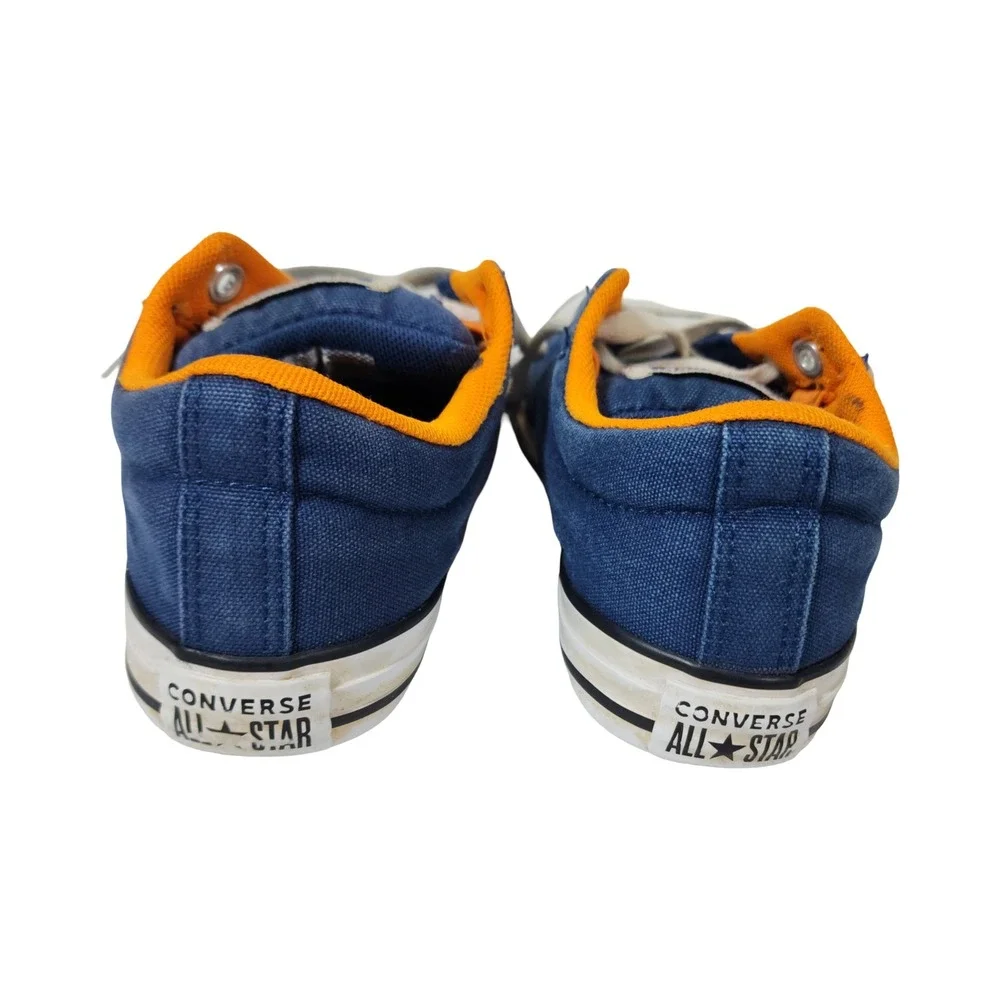 Converse All Star Kids Blue Orange Canvas Low Top Sneakers 665115F Size 3
